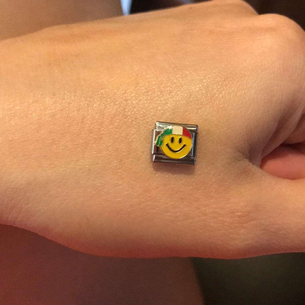 Italian Charm Bracelet Italy Bandana Happy Face